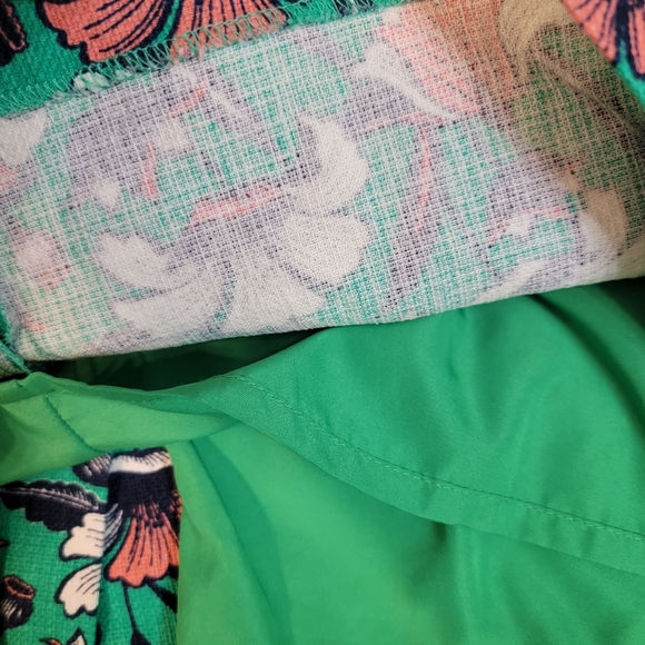 J. Crew Pencil Skirt Womens Size 6 Green Floral Preppy Office Siren Corpwear - Picture 2 of 6